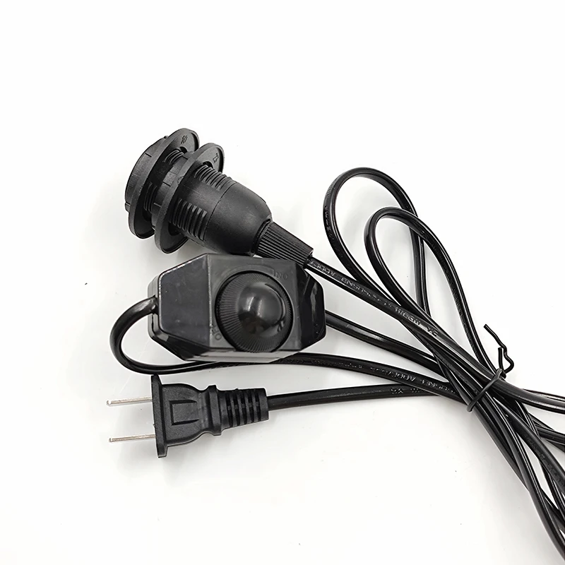 Hagood E14 1.8m 301 Dimmer Full Tooth Lamp EU US Plug Head For Power Cord Cable Electric Power Switch Cord Himalayan Lamp Holder