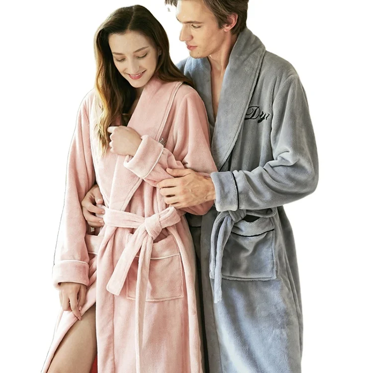 Girls fleece hooded hotel high quality thermal de mariage robe bathrobe with collar