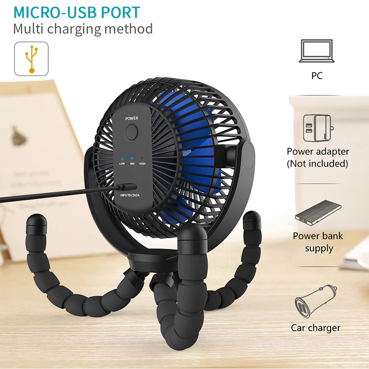 High Quality Portable Usb Chip Fan  Battery Charger Electric Fan  USB Cable 1m ABS, PC