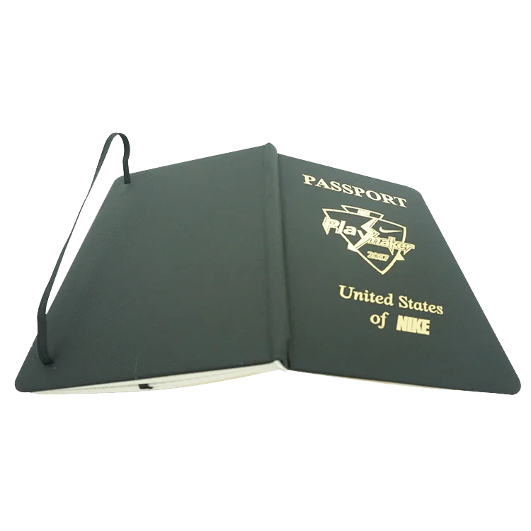 Customized printing service hot stamping brochure passport booklet full color Passport Printing with elastic cord