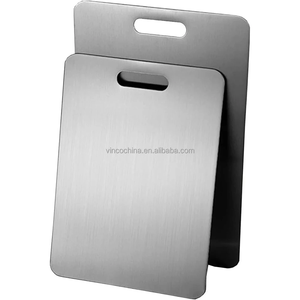 Double-Sided Food Grade Titanium Chopping Boards or 304 316 Stainless Steel Cutting Board