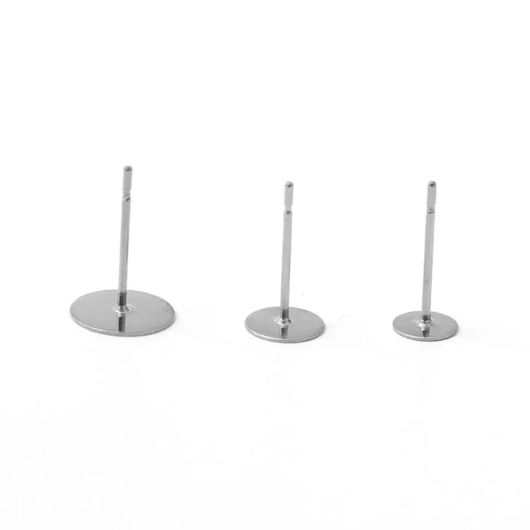 Stainless Steel Jewelry  Blank Post Earring Findings  Studs Flat  Base Pins  For  Jewelry Making Components