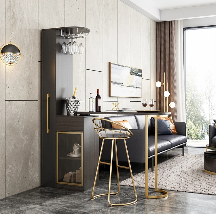 Extendable Bar Wine Storage Cabinet Design Wood Multi-layers Modern Standard Foldable Furniture Panel Furniture Living Room Wood