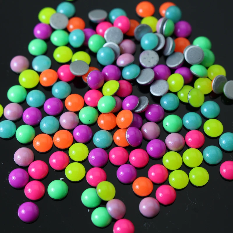 Эпоксидные полукруглые пластиковые бусины для одежды 3 мм 4
