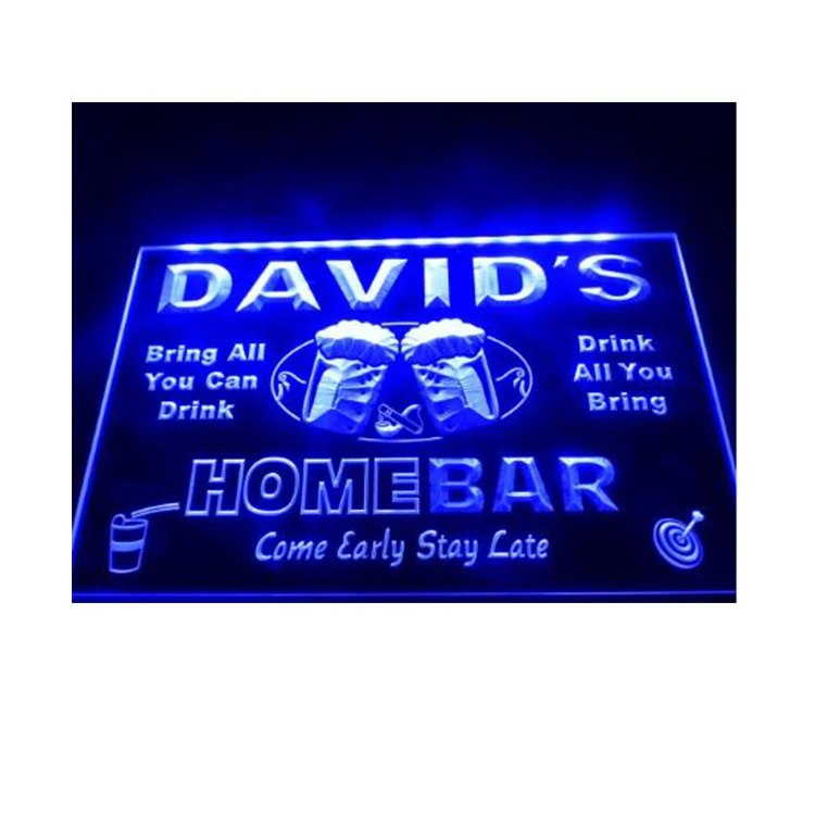 High quality DZ001- Home Bar Beer Family Name LED Neon Light Sign hang sign home decor crafts