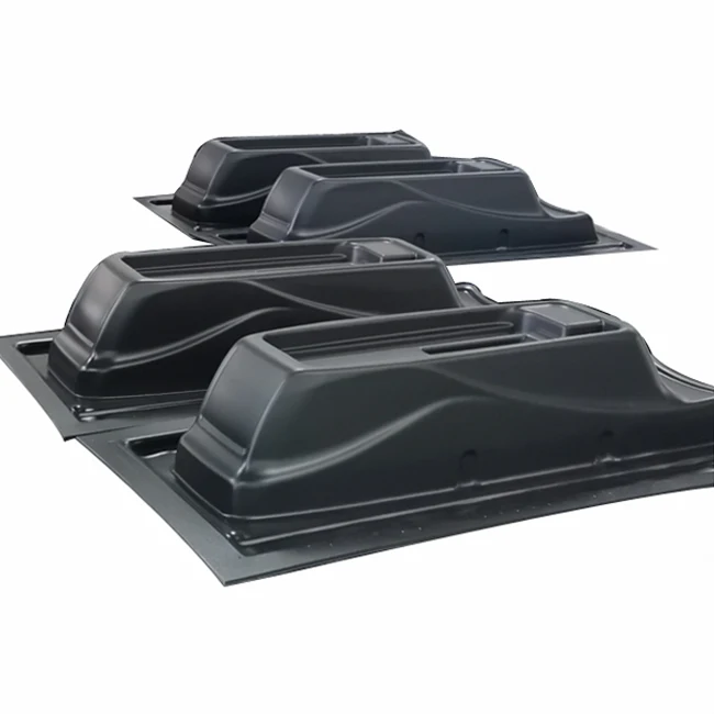 OEM custom Abs PP HDPE plastic parts  thermoforming vacuum forming car armrest storage box