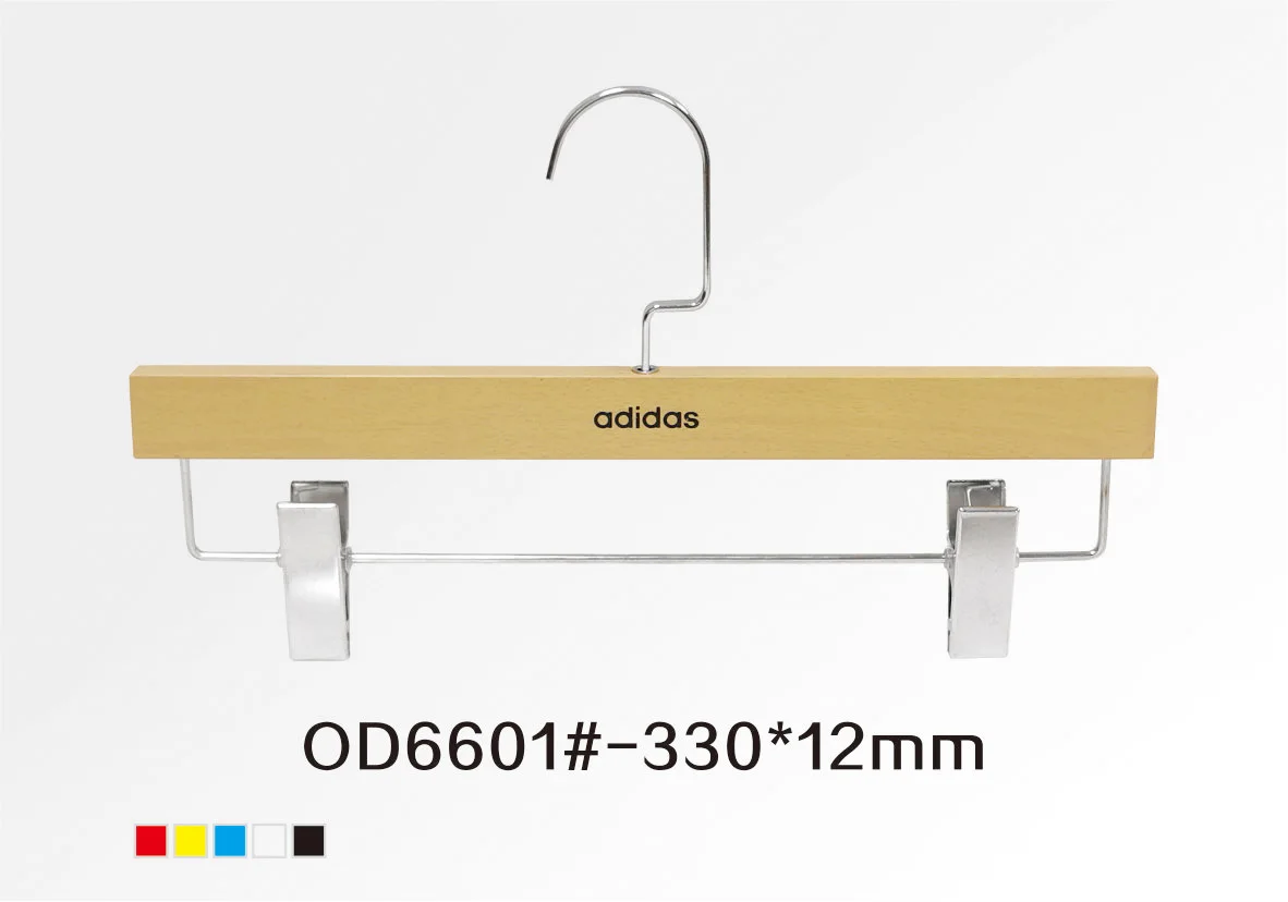 High quality custom logo trouser hanger hanger with clip for garment display