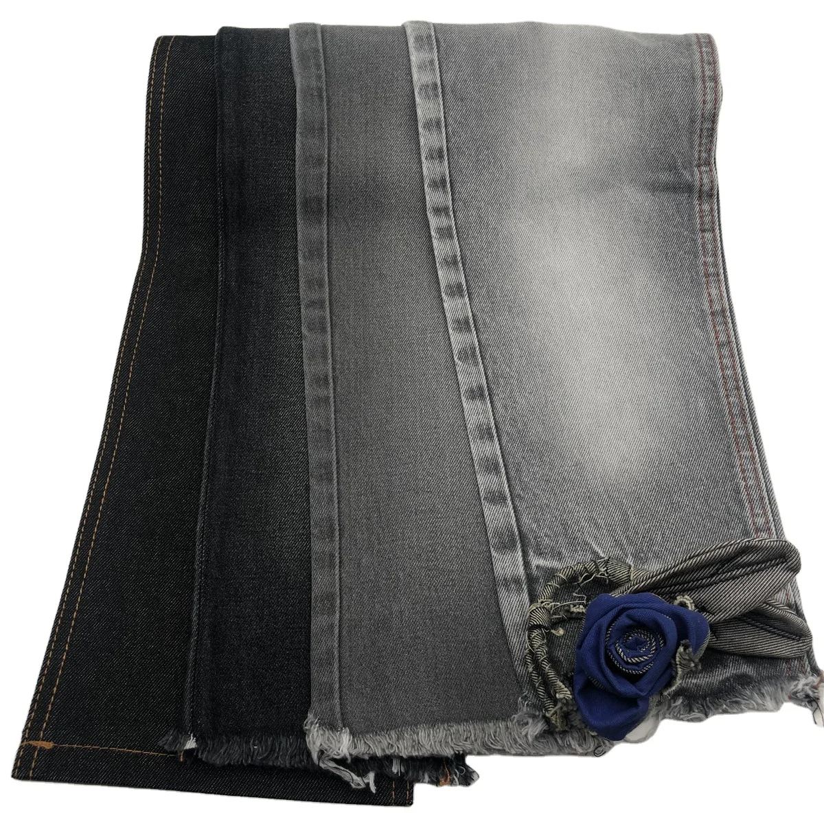10.5oz  mid weight 100% cotton black col  denim fabric for jeans