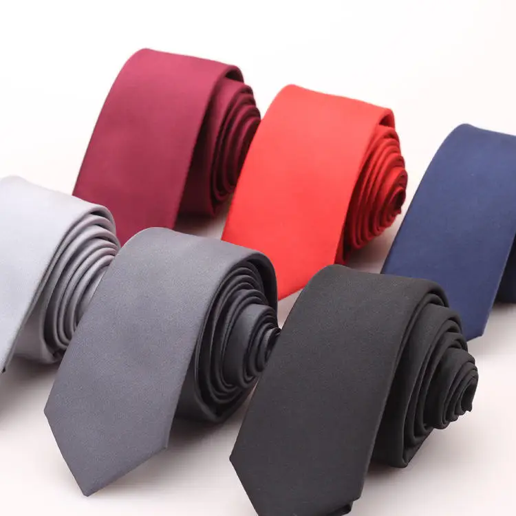 Wholesale Red Navy Gift Neck Tie 100% Polyester Multiplecolor Plain Black Tie Mens 8cm Necktie