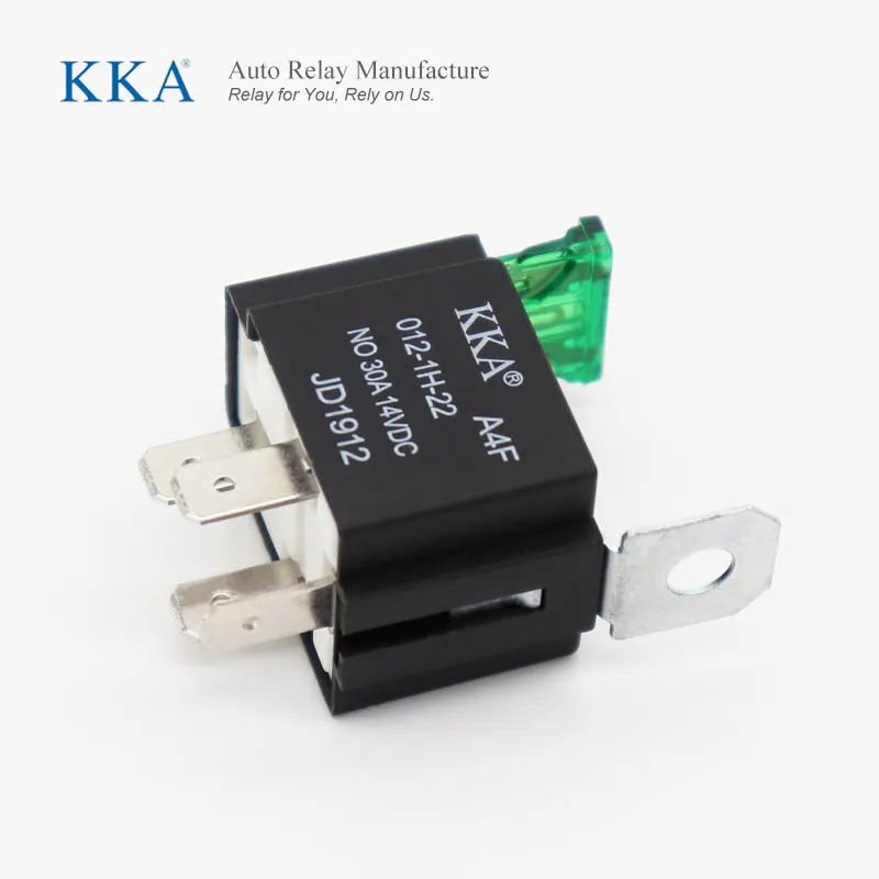 KKA-A4F 30A Automotive Fuse Relay 12V 4 pin, with Metal Bracket, JD1912 Car Relay