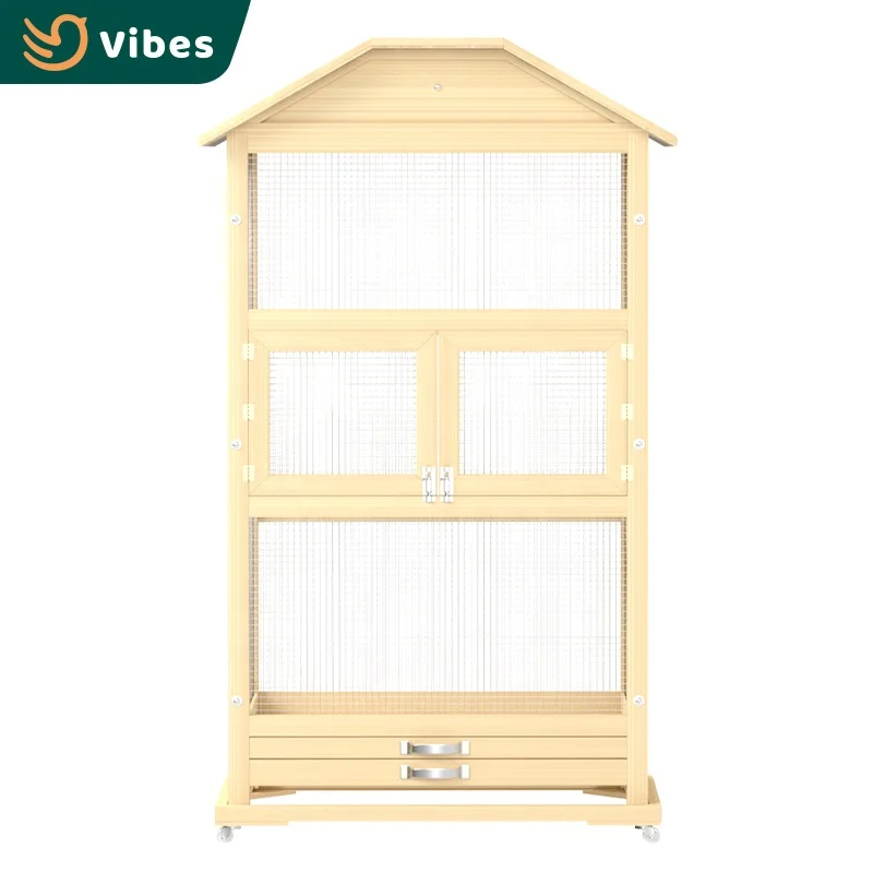 Beautiful Designs Wooden Garden Bird Cage Large Size Hand Made Wooden Cage For Parrot