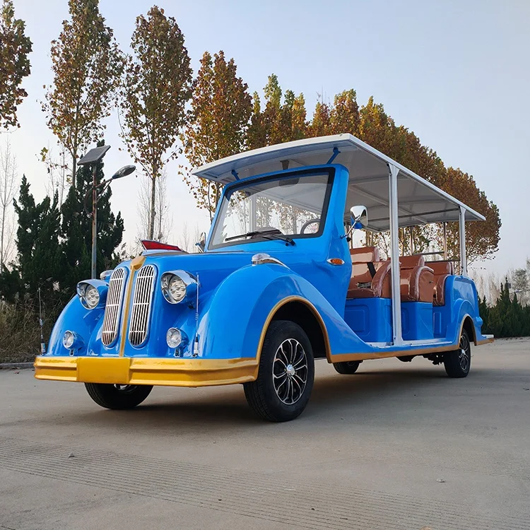 8 Seater Blue Electric Car Oldtimer Vintage