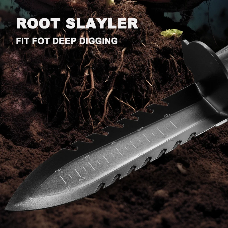 Detector Shovel for Digging, Heavy Duty Double Serrated Digging Tool with Carry Sheath, Gardening, Camping Digger Trowel
