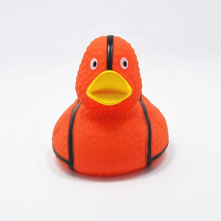 
Wholesale Promotional Custom Soft PVC Bath Duck Squeeze Floating Plastic Basketball Rubber Duck 