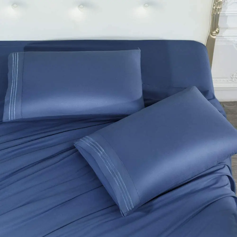 Sheets Microfiber Super Soft 1800 Thread Count Egyptian Deep Pocket Bed Sheets Set