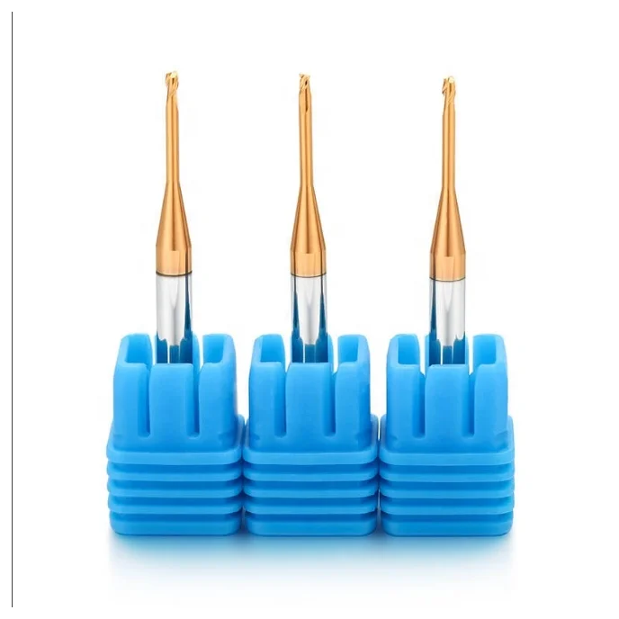 China Hot sale custom Metal Milling Cutter micro Router Bits Square End Mill HRC 45/55/60/70 2 flute Long Neck Square Endmill