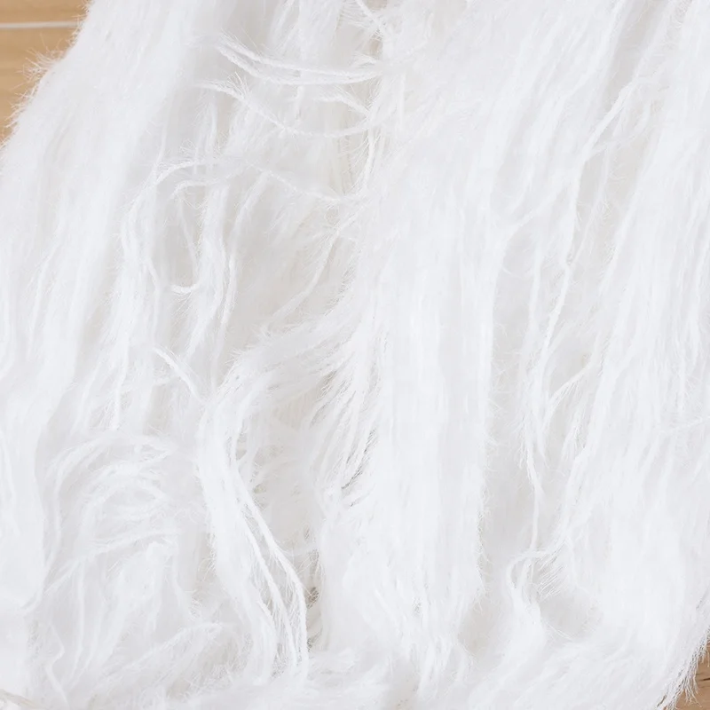 Artificial mink hair yarn fancy feather yarn undyed 100% nylon knitting yarn for knitting and weaving socks scarves hats coats