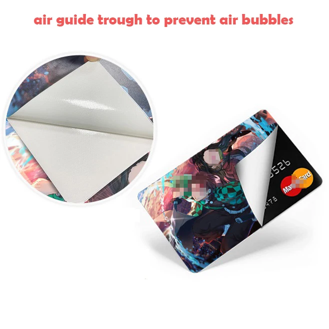 Custom Double Sided waterproof cartoon anime decals Debit credit bank card sticker