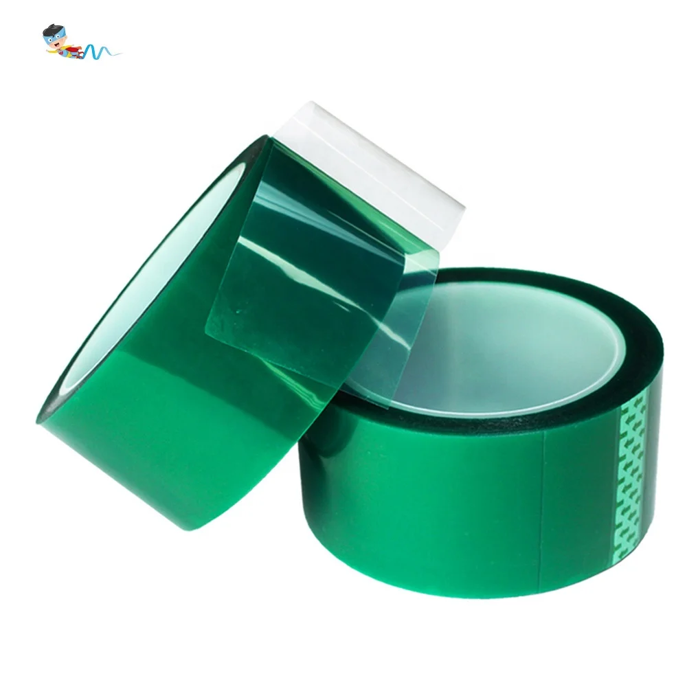 2- Green Color Polyester PET Film Double Sided Coated Silicone Glue Self Adhesive Tape