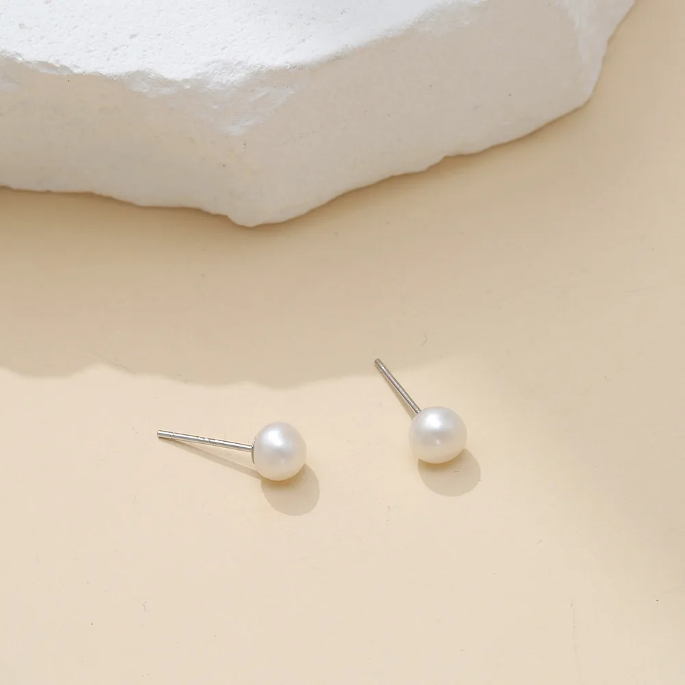 YZ Jewelry Zircon Sets Jewelry Set Silver 925 Sterling Elegant Women Silver Round Fresh Water Pearls Jewelry Set