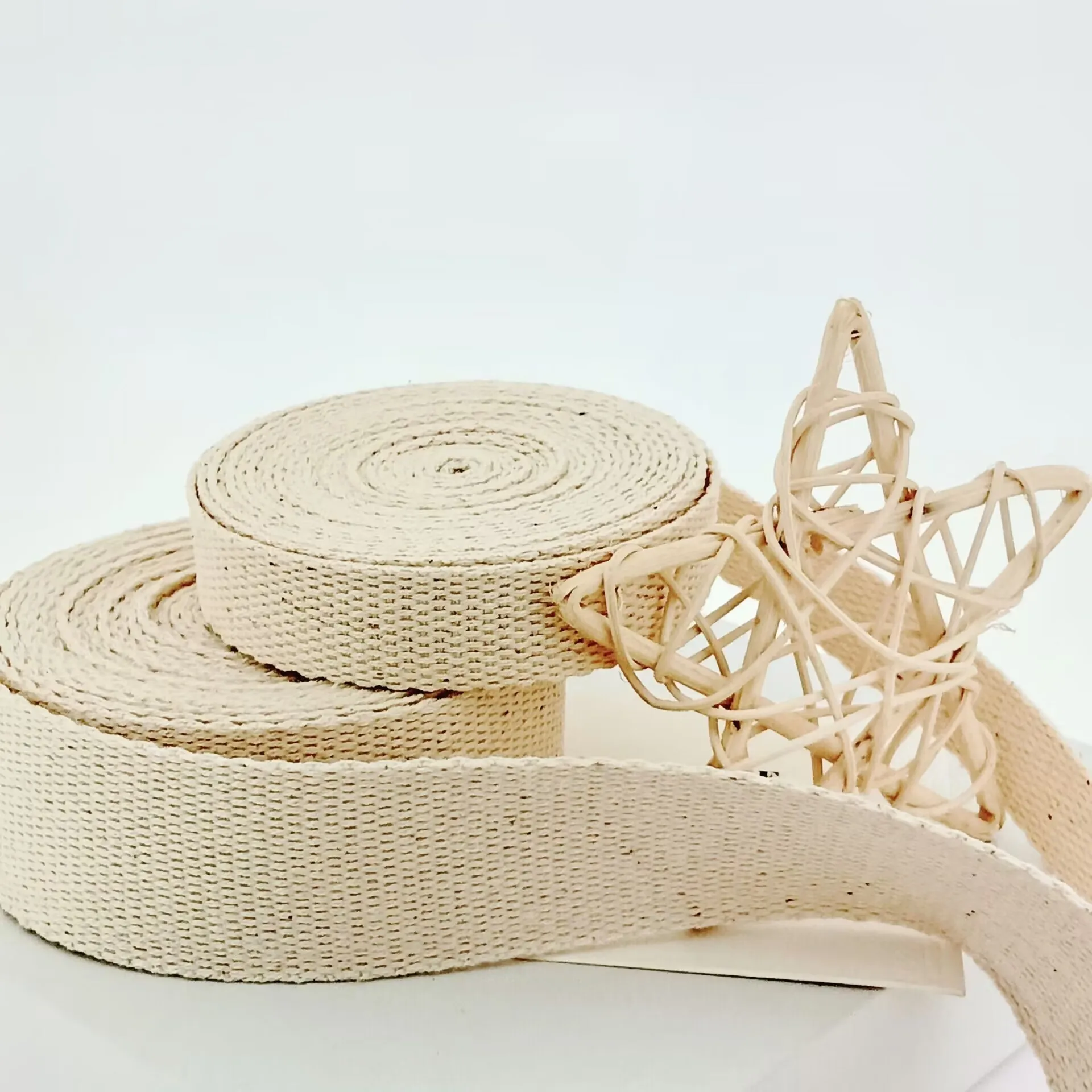25mm Custom Bias Belt RollsTwill Herringbone Edging Tape Twill Thick Woven Cotton Satin Ribbon Webbing for Bag Handle