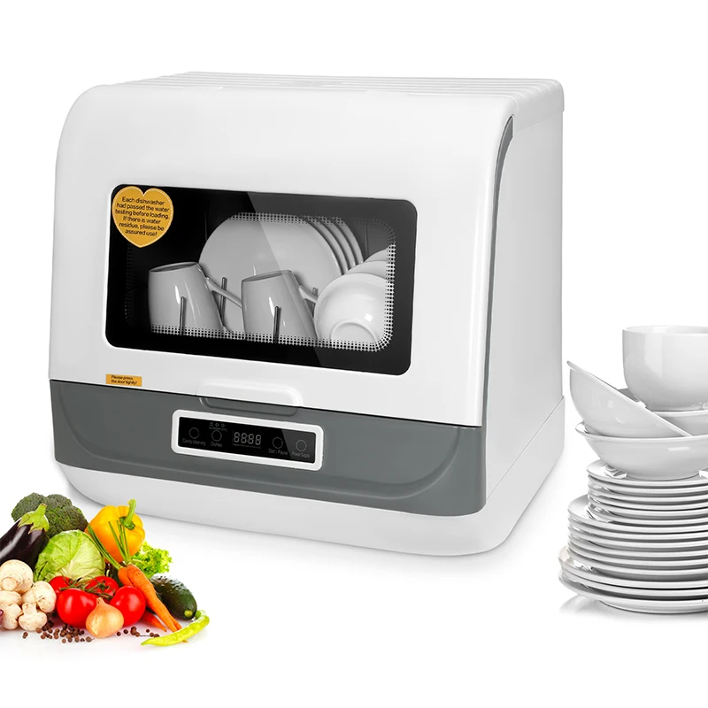 Бытовая портативная посудомоечная машина 6 мест 8 л 1200 Вт, пластиковая небольшая Умная Автоматическая электрическая столешница, посудомоечная машина