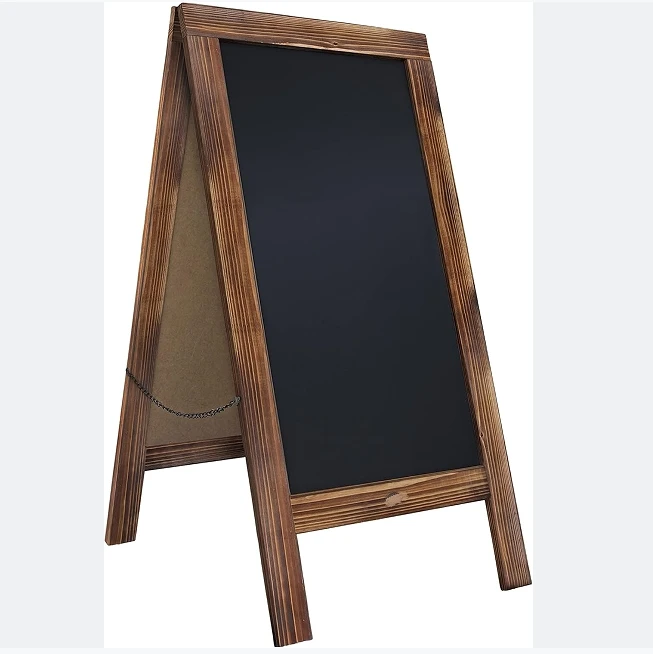 HBCY творения деревенская коричневая 40x20 твердая древесина двухсторонняя магнитная доска сверхпрочная рама Классная тяжелые шарниры