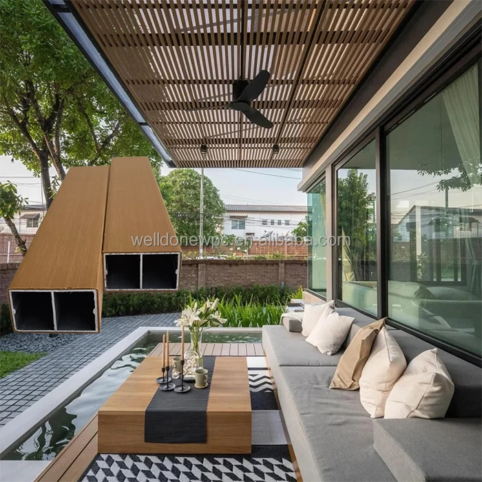 Wall Decoration Architectural Aluminum Core WPC Composite Coating beams