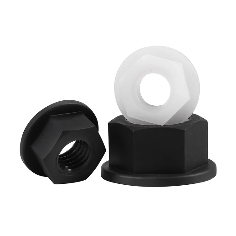 DIN6923 Nylon flange nutM6 M8 M10 M12  PA66 Plastic Nylon Black White Color Serrated Hex Hexagon Flange Nut