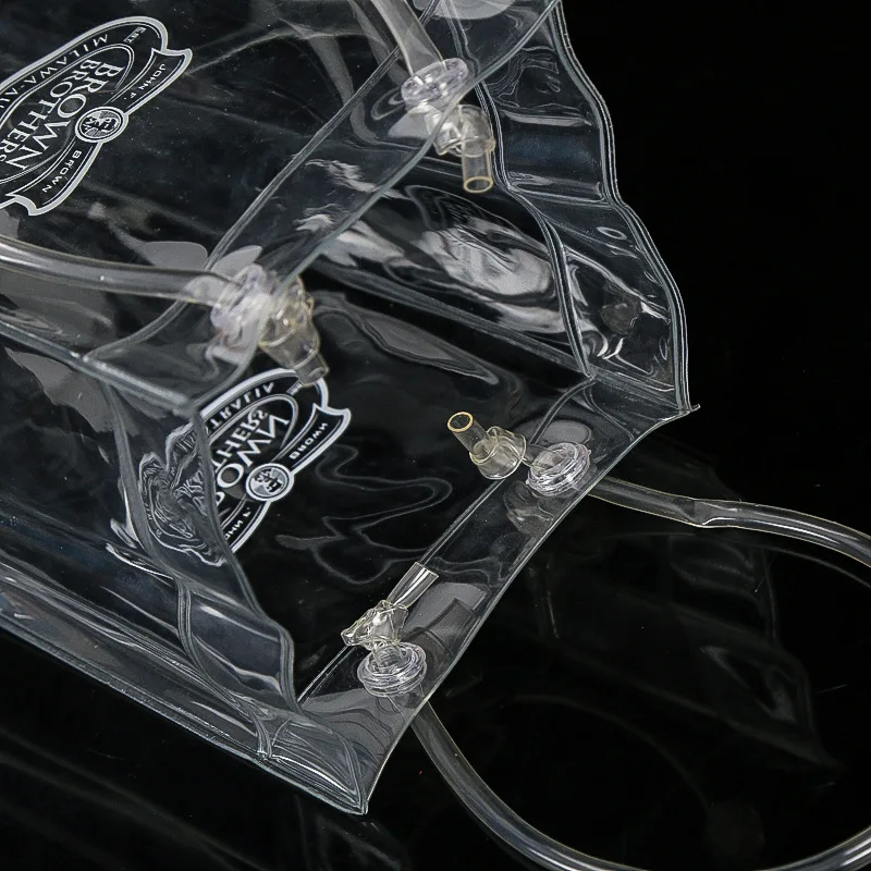 wholesale transparent chilling bag pvc ice bag wine bottle pouch bag