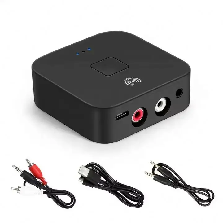 BT 5.0 RCA Audio Receiver APTX LL 3.5mm 3.5 AUX Jack Music Wireless Adapter With Mic NFC For Car TV Speakers Auto ON/OFF