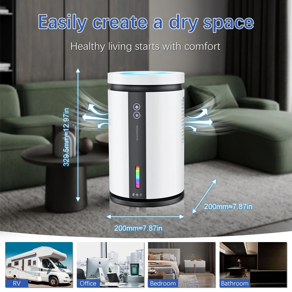 Haijieer Dual Semiconductor Peltier Dehumidifying Dryer Rotary Hanging Wardrobe Air Purifier Home Moisture Absorber Dehumidifier