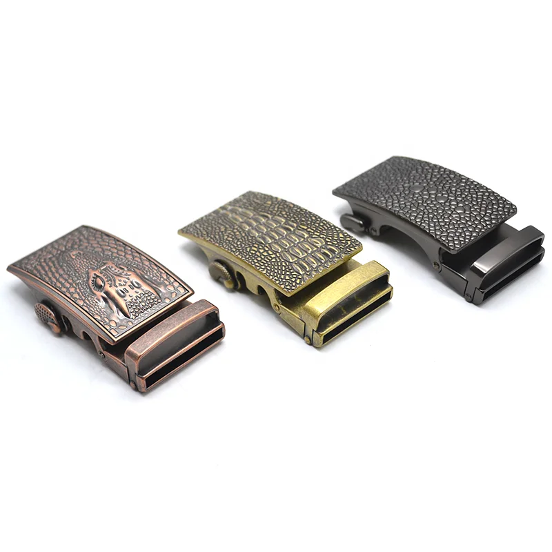 Wholesale Carosung Designer Antique Metal Alligator Ratchet Buckle Crocodile Custom Belt Buckles for Men
