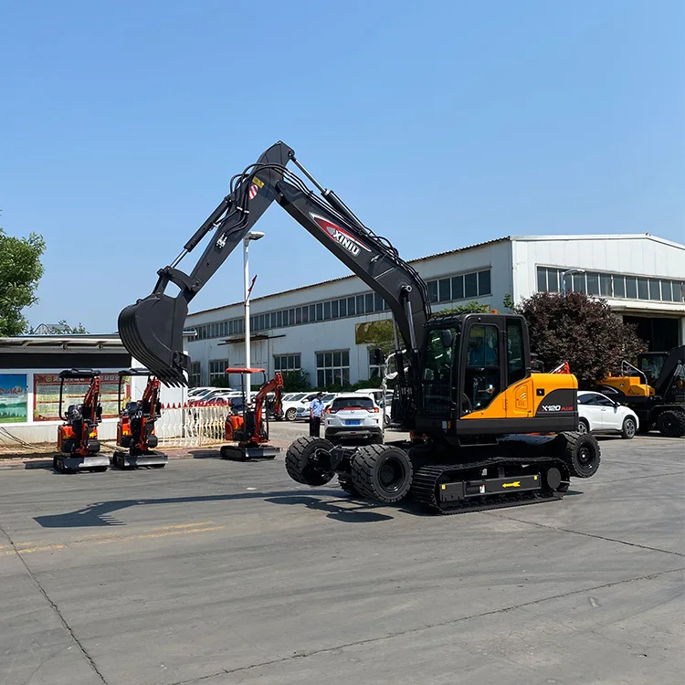 Rhinoceros new X120plus XINIU 10 ton  wheel crawler excavators earthmoving machine smallest mini digger new excavator price