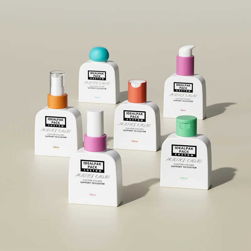 Luxury Skin Care Body Lotion Packaging Container 100ml Unique Shape PE Plastic Bottle