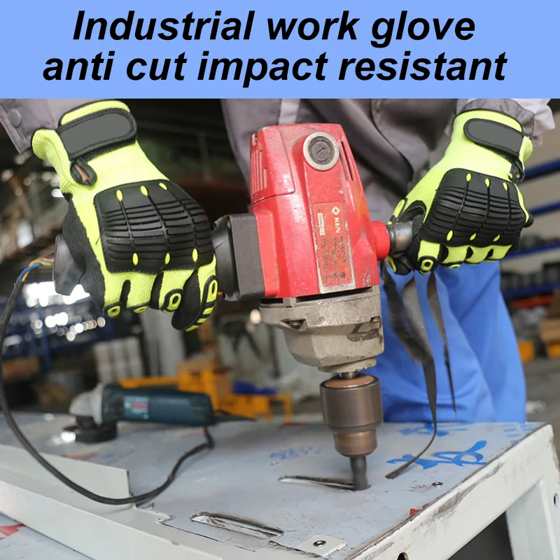 High Quality Heavy Duty Oil and Gas Anti Cut 5 Impact Resistant Working Safety Gloves