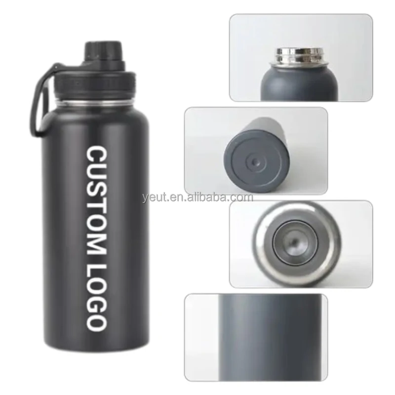 12oz 18oz 32oz 40oz Large Capacity Water Bottle Travel Sport Thermal Flask Stainless Steel Vacuum Insulated Hydroes Thermos Mug