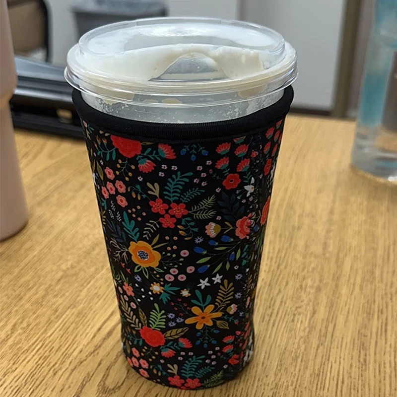 Factory Custom Make Reusable Sublimation Printing Insulated 3 Size Neoprene coffee Cup Sleeve Iced Beverages Holder