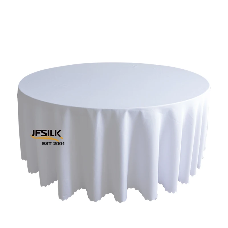 polyester dainig table cloth white tablecloths round 120 inch wedding sale or cheap for wedding party events