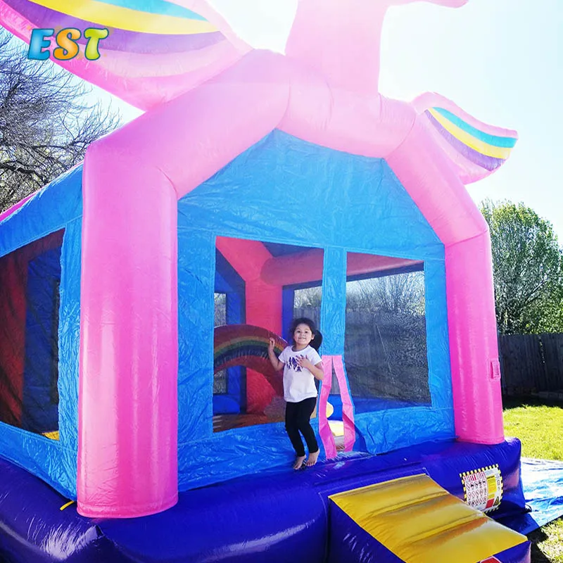 Red Unicorn Inflatable Castle new design Pegasus Bouncing House for sale