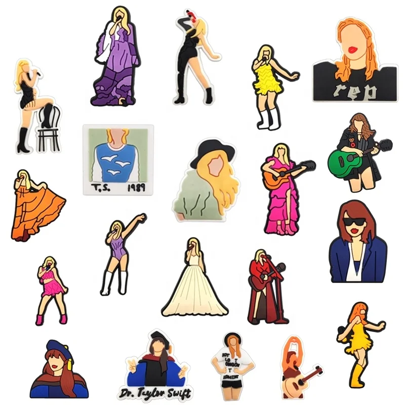 Taylor Album Swift silicone Fashion Designer shoe Charms Singer Shoes Decorations for Funs
