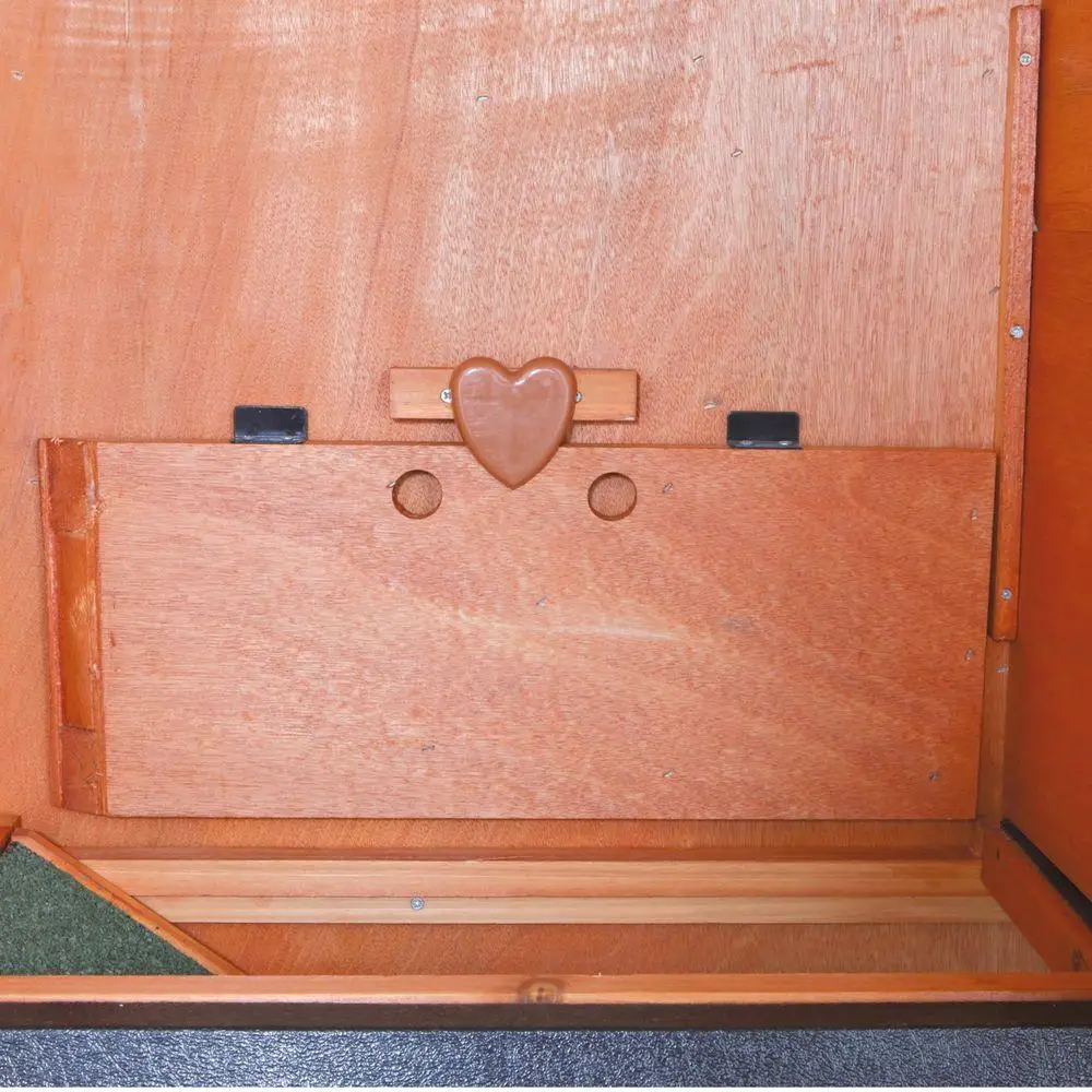 Wood Rabbit Hutch with Sloped Roof