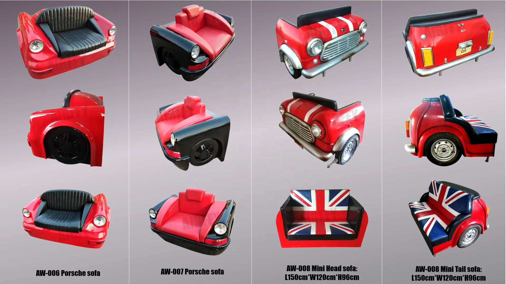 Modern Living room Classic car couch love seat pink leather sofa for sale