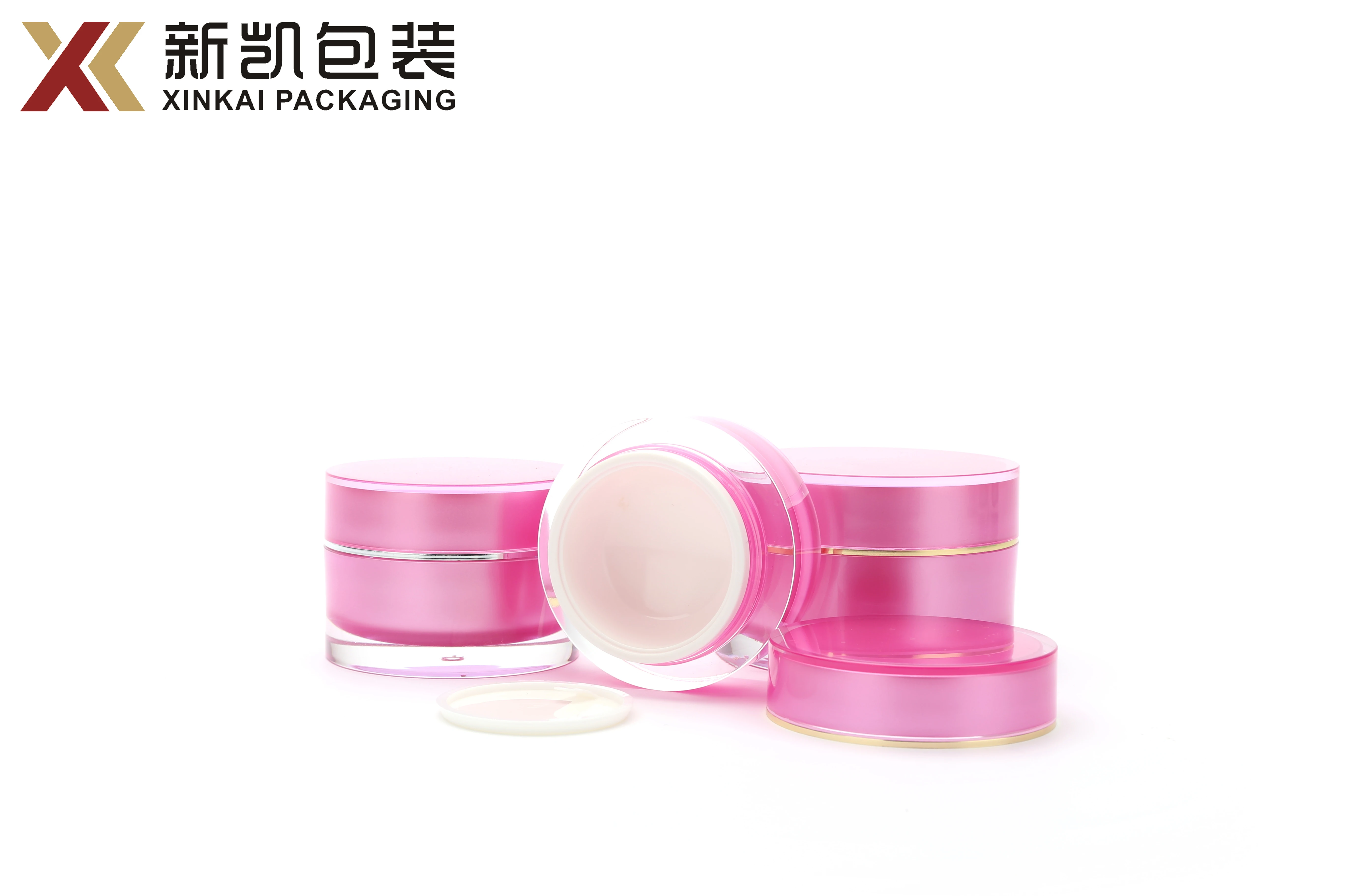 XINKAI 15g 30g 50g Cosmetic Cream Jar Round Acrylic Jar Face Eyes Body Cream Jar HT06