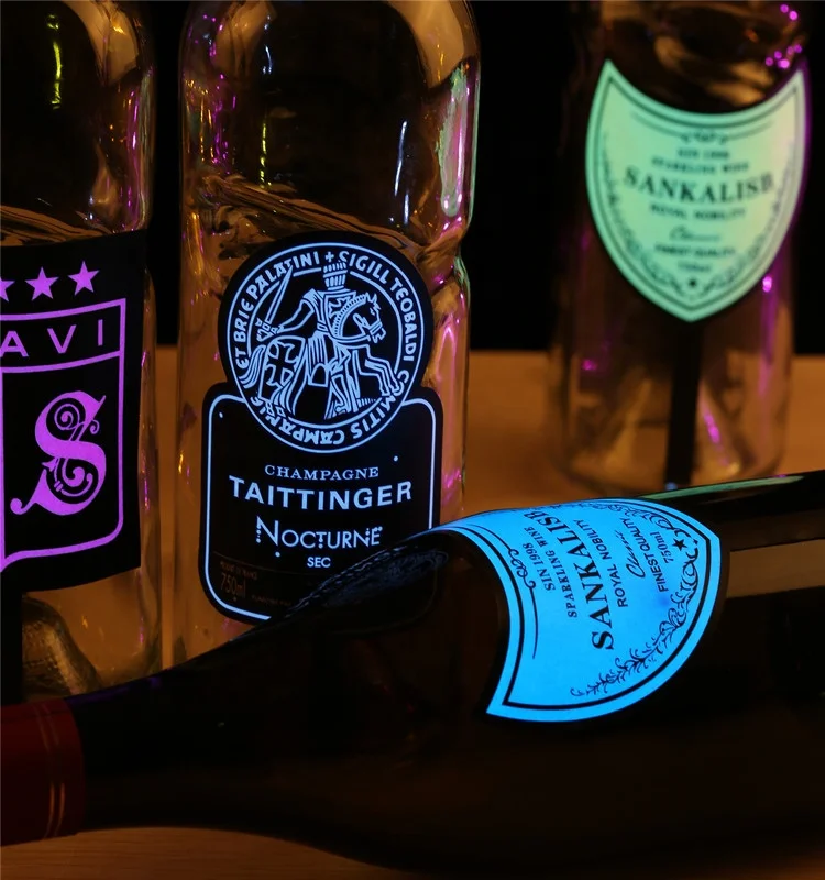 High Quality Led Wine Bottle Sticker Luminous Cup Paster