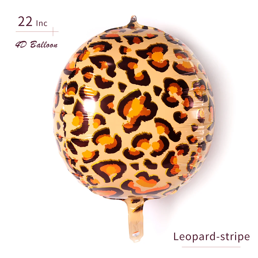 22 inch 4D Jungle Safari Animal Foil Balloons Leopard Tiger Zebra Snake Giraffe 4D Foil Balloons For Animal Party