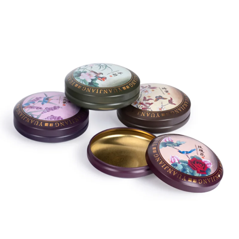 Factory Custom Round Cosmetic Tin Jar Recyclable Solid Perfume Balm Candle Tin Containers With Lid Metal Gift Tin Box For Soap