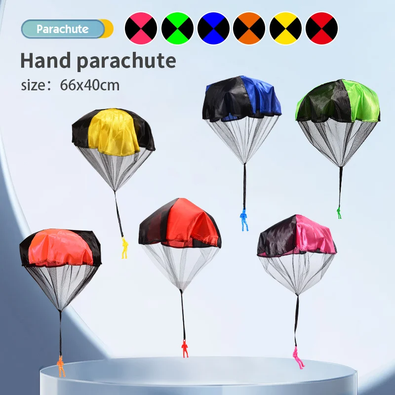 Hot selling Mini Hand Throwing Parachute Outdoor Sports Fly Toy Educational Kids Playing Soldier Parachute Toy