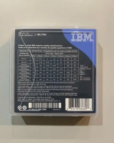 New I B M LTO7 Cartridge 38L7302 Ultrium-7 6.0TB-15TB 6T