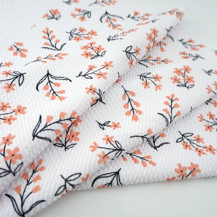Custom New Products Materials Popular Floral Printed Knit Bullet Liverpool Fabric For Bows and Dress